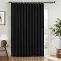 INOVADAY Linen Textured 100% Blackout Sliding Door Curtains 102x84 Black | 1 by INOVADAY