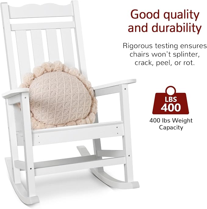 Stoog Set of 2 Outdoor Rocking Chairs, HIPS Plastic Porch Rocker - Image 4
