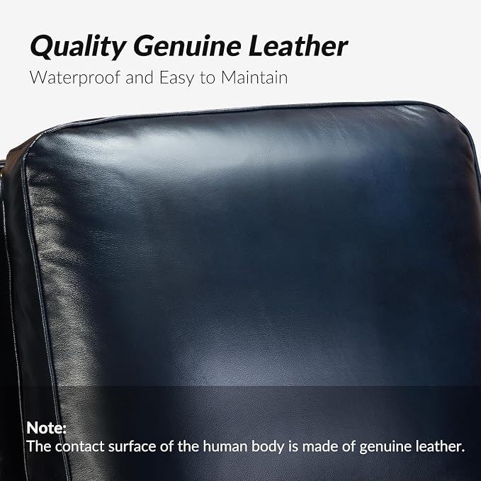 HULALA HOME Genuine Leather Manual Recliner Chair - Image 7