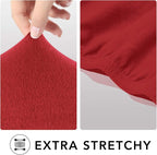 PureFit Stretch Oversized Couch Covers Fleece Sofa Slipcovers Red | 1-Piece - Image 4