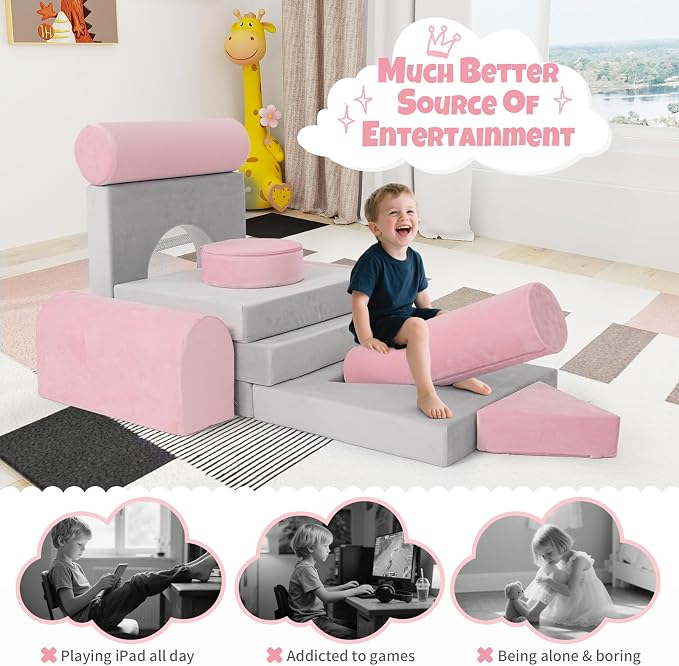 Modular Kids Play Sofa Multifunctional Kids Sofa Convertible Foam Floor Mat - Image 7