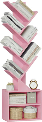 SUNMORY 6 Tier Tree Bookshelf, Small Bookcase - Image 9