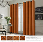 Yakamok Burnt Orange 100% Blackout Curtains 84 Inches Long 50" Wide 2 PCS | - Image 7