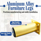 Set of 4 Aluminum Alloy Furniture Legs 4 Inch Height, 1.5 Inch Diameter - Image 3