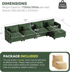 ELUCHANG Oversized 153" Modular Sectional Sofa, Comfy Cloud Couch, L Shaped - Image 2