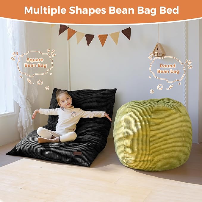 MAXYOYO 3 in 1 Kids Bean Bag Chair Couch, Convertible Chair Folds from Bean Bag - Image 4
