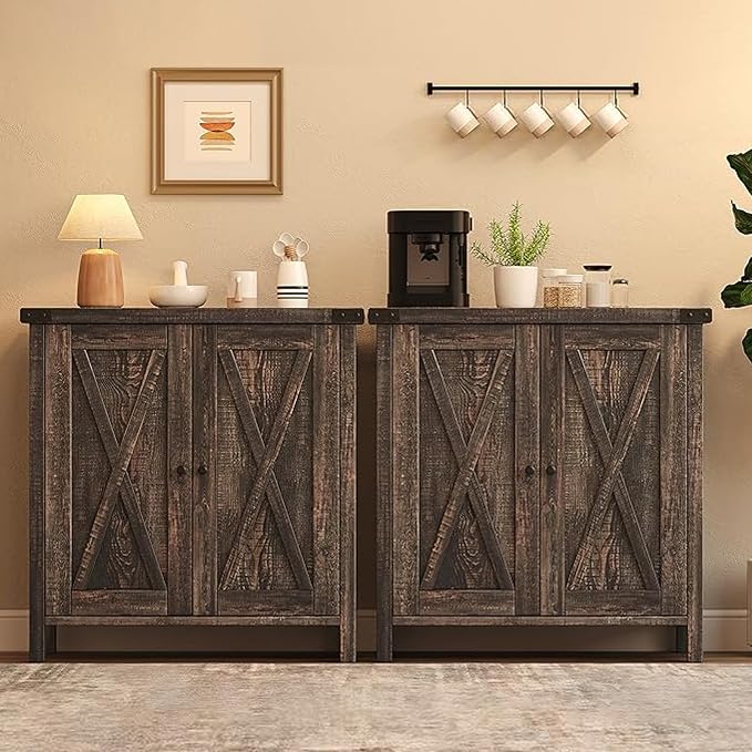 GarveeHome Small Storage Cabinet, Farmhouse Sideboard Buffet Cabinet by GarveeHome