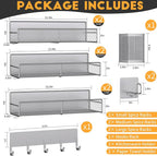 Magnetic Spice Rack for Refrigerator, 10 Pack 100% Metal Strong Magnet Shelf - Image 2