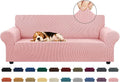 Stretch Couch Covers for Sofa, 3 Cushion Couch Slipcover, Dusty Pink | 1-Piece by KEKUOU