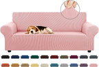 Stretch Couch Covers for Sofa, 3 Cushion Couch Slipcover, Dusty Pink | 1-Piece by KEKUOU