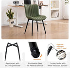 YOUNUOKE Mid-Century Modern Dining Chairs Set of 2, Olive Green Faux Leather - Image 7