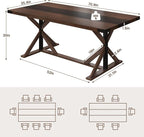 Hlivelood 71 Inch Dining Table for 6 People, Rectangular Kitchen Farmhouse - Image 2