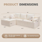 Modular Sectional Sofa Couches L-Shape Couch 3 Seat Modular Sofa Memory Foam - Image 2