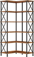 HOOBRO Corner Bookshelf, 6-Tier L-Shaped Bookcase, Industrial Open Display by HOOBRO