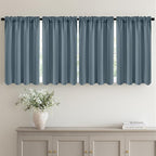MIULEE 4 Panel Set Short Bedroom Blackout Curtains 54 Inch Long Grey Blue | by MIULEE