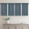 MIULEE Set of 4 Grey Blue 45 Inch Short Blackout Kitchen Window Curtains | by MIULEE