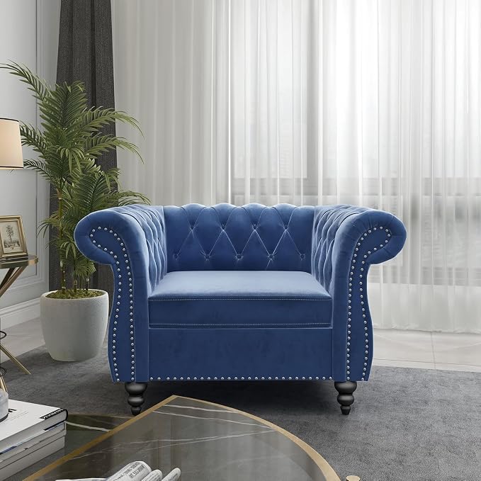 Mid-Century Sofa Chair, Velvet Accent Chair - Image 3