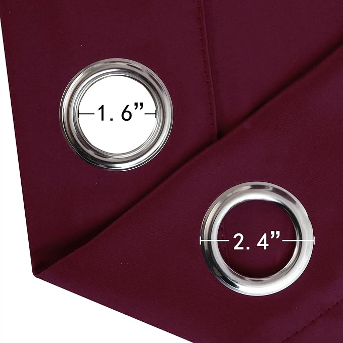 Burgundy Red Blackout Curtains 34 x 54 Inch Length/Set of 2 Curtain - Image 5