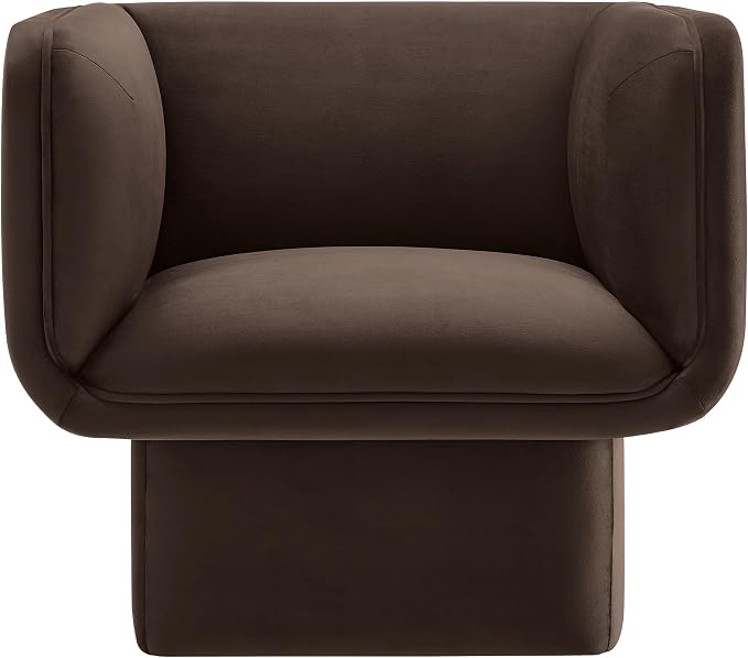 Modway Tate Performance Velvet Accent Chair in Chocolate Brown - Image 8