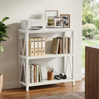 FATORRI Small Bookshelf for Small Space, Short Rustic Low Bookcase, Modern Wood - Image 8