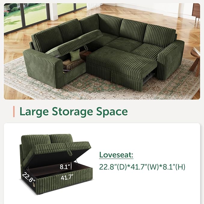HONBAY Modular Sectional Sleeper Sofa - Image 3