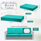 Newwiee 8 Pcs Stretch Patio Outdoor Cushion Covers Replacement, Fruit Green | 4 - Image 3