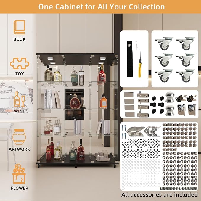 LFT HUIMEI2Y Glass Display Cabinet 12 Shelves - Image 4