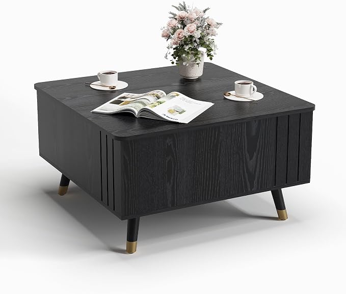 JOINICE Black Lift Top Coffee Table - Image 9