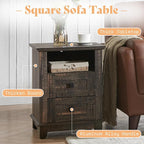 AMERLIFE Farmhouse 4-Piece Living Room Set, Entryway Console - Image 4