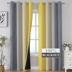 Yellow and Grey Ombre Blackout Curtains - Image 2
