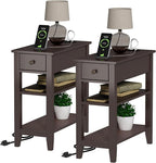 ChooChoo Narrow End Table Set of 2, Side Table Living Room by ChooChoo