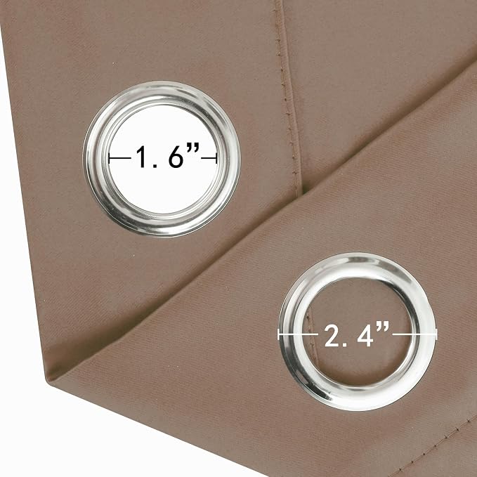 Blackout Curtains 66 x 72 Inch Long Cappuccino Curtains Set of 2 Panels Room - Image 5