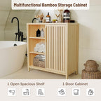 Bamboo Bathroom Cabinet, Side Storage Organizer Cabinet - Image 3