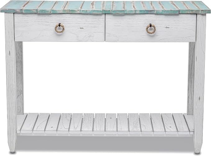 Sea Winds Trading Picket Fence Console Table Kiln-Dried Solid Mindi Wood - Image 4