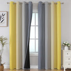 Yellow and Grey Ombre Blackout Curtains by ESTELARTEXTILER