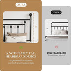 SHA CERLIN 14" Queen Size Metal Platform Bed Frame/Victorian Headboard and - Image 4
