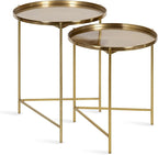 Kate and Laurel Ulani Modern Nesting Side Table; Set of 2; Gold; Sophisticated by KateandLaurel