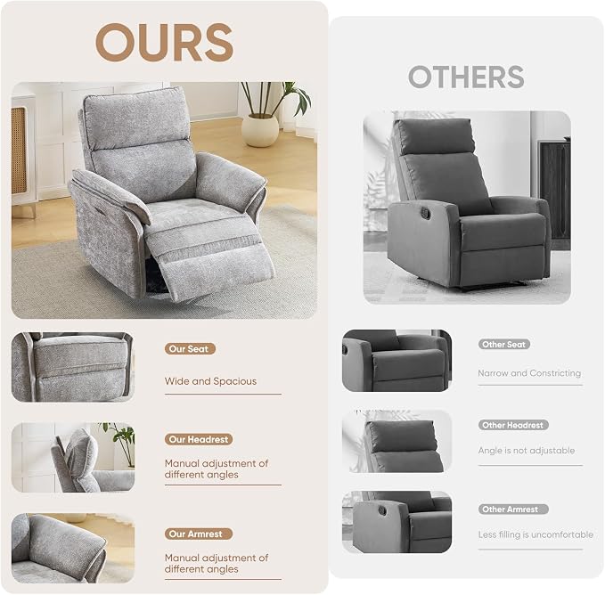 Oversized Power Recliner Chair Swivel Glider - Image 8