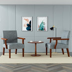 2PCS Accent Chairs with Table Set, Fabric Upholstered Modern Accent Armchair - Image 6