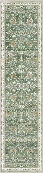 Yamaziot 2x8 Washable Hallway Runner Rug Non Slip Floral Carpet, Sage Green | - Image 9