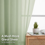 Light Green Sheer Curtains 84 Inches Long 2 Panels - Image 2