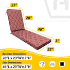 AAAAAcessories Outdoor Chaise Lounge Cushions, Fade-Resistant, Waterproof Patio - Image 5