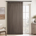 Topfinel 84 Inches Long Pinch Pleated Semi Sheer Curtains, Dark Flax Blended by Topfinel