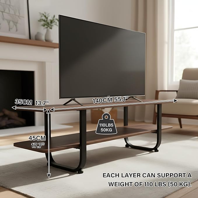 Tiita Bamboo TV Stand with Storage - Image 2