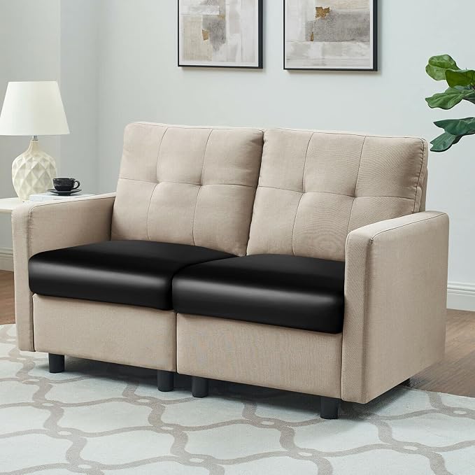 Fuloon Faux Leather Couch Cushion Slipcover, Waterproof Stretch Covers - Image 2