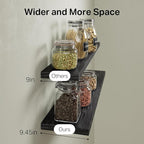 BAYKA Floating Shelves for Wall, 36 Inches Long Black Wall Mounted Rustic Wood - Image 3