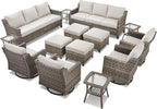 14 Piece Patio Furniture Set-High Back Outdoor Furniture Set Sectional Sofa - Image 9