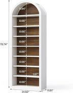 LITTLE TREE 8-Tier Bookcase, 78.7" Tall Bookshelf - Image 2