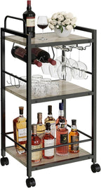 Bar Cart for The Home, 3 Tier Kitchen Carts by VANTIMO
