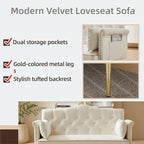 oaaktu Small Velvet Loveseat Sofa - Image 3